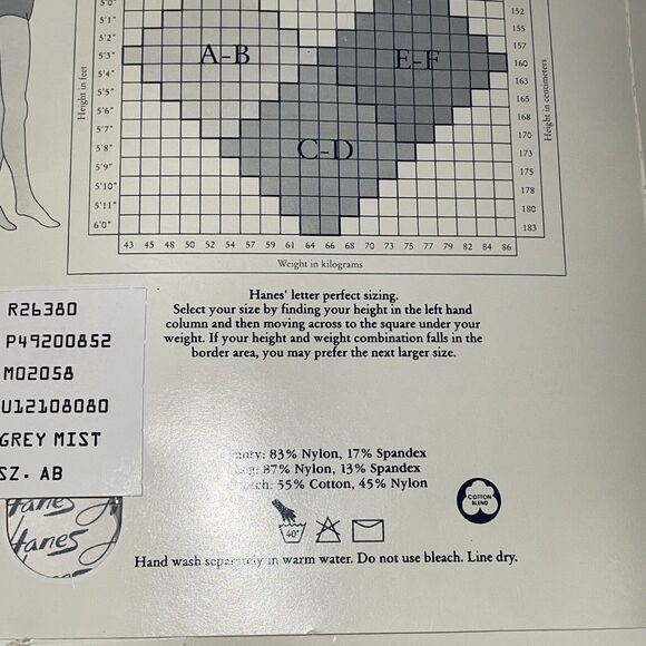 Hanes Ultra Silk Gray Mist Control Top Pantyhose Sandalfoot AB Hosiery Stockings - Picture 7 of 8